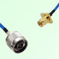 Semi-Flexible Jumper SMA Male 4 Hole Flange Mount 12.7x12.7mm to N Male Semi-Flexible Jumper SMA Male 4 Hole Flange Mount 12.7x12.7mm to N Male