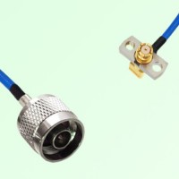 Semi-Flexible Jumper SMP Female Right Angle 2 Hole Flange Mount to N Male Semi-Flexible Jumper SMP Female Right Angle 2 Hole Flange Mount to N Male