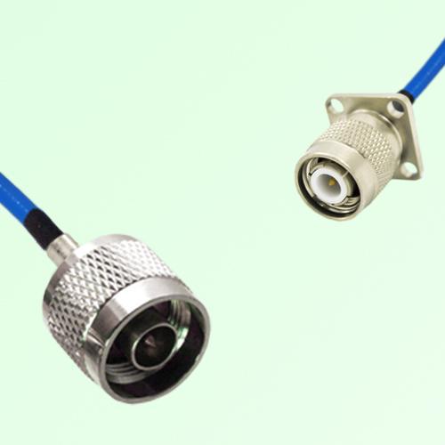 Semi-Flexible Jumper TNC Male 4 Hole Flange Mount 17.5x17.5mm to N Male