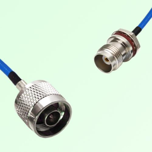 Semi-Flexible Jumper TNC Front Mount Bulkhead Female with O-Ring to N Male Semi-Flexible Jumper TNC Front Mount Bulkhead Female with O-Ring to N Male