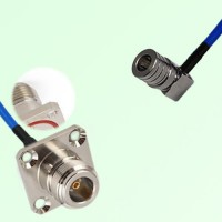 Semi-Flexible Jumper QMA Male Right Angle to N Female 4 Hole with O-Ring 25x25mm Semi-Flexible Jumper QMA Male Right Angle to N Female 4 Hole with O-Ring 25x25mm