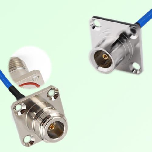 Semi-Flexible Jumper QN Female 4 Hole 25mm to N Female 4 Hole with O-Ring 25mm