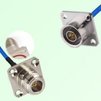 Semi-Flexible Jumper QN Male 4 Hole 25mm to N Female 4 Hole with O-Ring 25mm