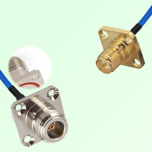 Semi-Flexible Jumper RP SMA Female 4 Hole 12.7mm to N Female 4 Hole O-Ring 25mm