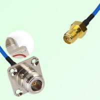 Semi-Flexible Jumper RP SMA Female to N Female 4 Hole with O-Ring 25x25mm