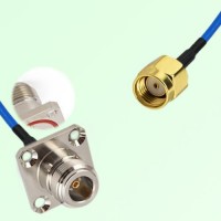 Semi-Flexible Jumper RP SMA Male to N Female 4 Hole with O-Ring 25x25mm