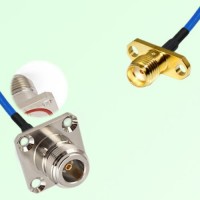 Semi-Flexible Jumper SMA Female 2 Hole to N Female 4 Hole with O-Ring 25x25mm Semi-Flexible Jumper SMA Female 2 Hole to N Female 4 Hole with O-Ring 25x25mm