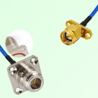 Semi-Flexible Jumper SMA Male 2 Hole to N Female 4 Hole with O-Ring 25x25mm Semi-Flexible Jumper SMA Male 2 Hole to N Female 4 Hole with O-Ring 25x25mm
