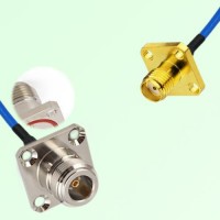 Semi-Flexible Jumper SMA Female 4 Hole 12.7mm to N Female 4 Hole O-Ring 25mm Semi-Flexible Jumper SMA Female 4 Hole 12.7mm to N Female 4 Hole O-Ring 25mm