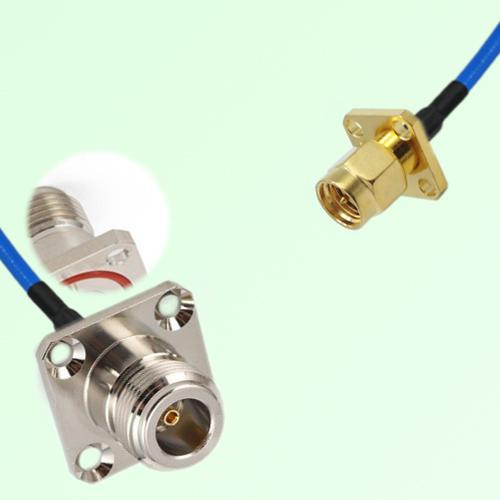 Semi-Flexible Jumper SMA Male 4 Hole 12.7mm to N Female 4 Hole with O-Ring 25mm Semi-Flexible Jumper SMA Male 4 Hole 12.7mm to N Female 4 Hole with O-Ring 25mm