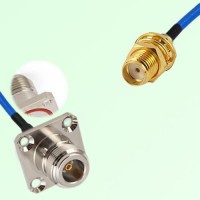 Semi-Flexible Jumper SMA Bulkhead Female to N Female 4 Hole with O-Ring 25x25mm Semi-Flexible Jumper SMA Bulkhead Female to N Female 4 Hole with O-Ring 25x25mm