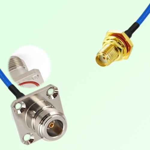 Semi-Flexible SMA Bulkhead Female with O-Ring to N Female 4 Hole O-Ring 25mm