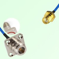 Semi-Flexible Jumper SMA Female to N Female 4 Hole with O-Ring 25x25mm Semi-Flexible Jumper SMA Female to N Female 4 Hole with O-Ring 25x25mm