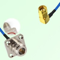Semi-Flexible Jumper SMA Male Right Angle to N Female 4 Hole with O-Ring 25x25mm Semi-Flexible Jumper SMA Male Right Angle to N Female 4 Hole with O-Ring 25x25mm