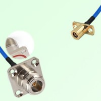 Semi-Flexible Jumper SMB Female 2 Hole to N Female 4 Hole with O-Ring 25x25mm Semi-Flexible Jumper SMB Female 2 Hole to N Female 4 Hole with O-Ring 25x25mm
