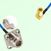 Semi-Flexible Jumper SMB Female Right Angle to N Female 4 Hole with O-Ring 25mm Semi-Flexible Jumper SMB Female Right Angle to N Female 4 Hole with O-Ring 25mm