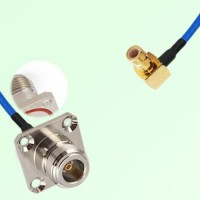 Semi-Flexible Jumper SMB Male Right Angle to N Female 4 Hole with O-Ring 25x25mm Semi-Flexible Jumper SMB Male Right Angle to N Female 4 Hole with O-Ring 25x25mm