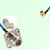 Semi-Flexible Jumper SMP Male Right Angle to N Female 4 Hole with O-Ring 25x25mm Semi-Flexible Jumper SMP Male Right Angle to N Female 4 Hole with O-Ring 25x25mm