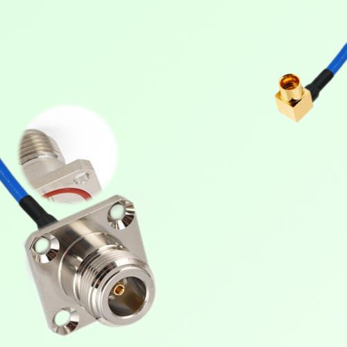 Semi-Flexible Jumper SMP Male Right Angle to N Female 4 Hole with O-Ring 25x25mm Semi-Flexible Jumper SMP Male Right Angle to N Female 4 Hole with O-Ring 25x25mm