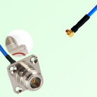 Semi-Flexible SMPM / SSMP Female Right Angle to N Female 4 Hole O-Ring 25mm Semi-Flexible SMPM / SSMP Female Right Angle to N Female 4 Hole O-Ring 25mm