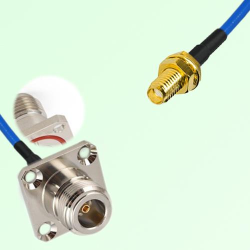 Semi-Flexible Jumper SSMA Bulkhead Female to N Female 4 Hole with O-Ring 25x25mm