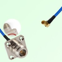 Semi-Flexible Jumper SSMC Female Right Angle to N Female 4 Hole with O-Ring 25mm Semi-Flexible Jumper SSMC Female Right Angle to N Female 4 Hole with O-Ring 25mm