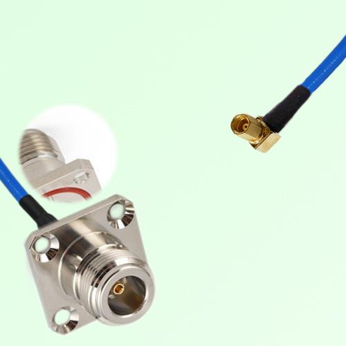 Semi-Flexible Jumper SSMC Female Right Angle to N Female 4 Hole with O-Ring 25mm