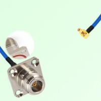 Semi-Flexible Jumper SSMC Male Right Angle to N Female 4 Hole with O-Ring 25mm