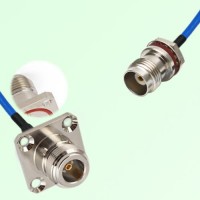 Semi-Flexible TNC Front Mount Bulkhead Female - N Female 4 Hole O-Ring 25mm