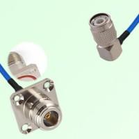 Semi-Flexible Jumper TNC Male Right Angle to N Female 4 Hole with O-Ring 25x25mm Semi-Flexible Jumper TNC Male Right Angle to N Female 4 Hole with O-Ring 25x25mm