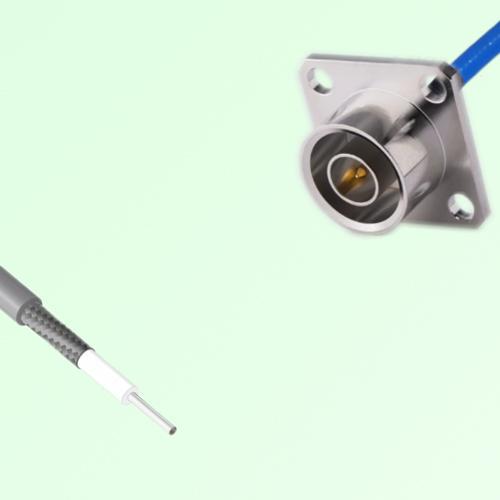 Semi-Flexible Jumper Open-end to QN Male 4 Hole Flange Mount 25x25mm