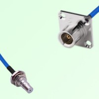 Semi-Flexible Jumper QN Female 4 Hole 25x25mm to QMA Bulkhead Female with O-Ring