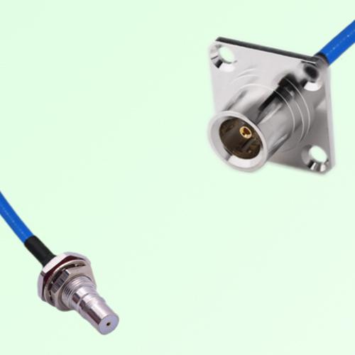Semi-Flexible Jumper QN Female 4 Hole 25x25mm to QMA Bulkhead Female with O-Ring