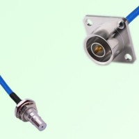 Semi-Flexible Jumper QN Male 4 Hole 25x25mm to QMA Bulkhead Female with O-Ring Semi-Flexible Jumper QN Male 4 Hole 25x25mm to QMA Bulkhead Female with O-Ring