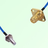 Semi-Flexible RP SMA Female 4 Hole 12.7mm to QMA Bulkhead Female with O-Ring