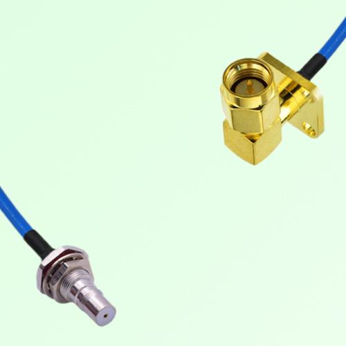 Semi-Flexible SMA Male Right Angle 4 Hole to QMA Bulkhead Female with O-Ring Semi-Flexible SMA Male Right Angle 4 Hole to QMA Bulkhead Female with O-Ring