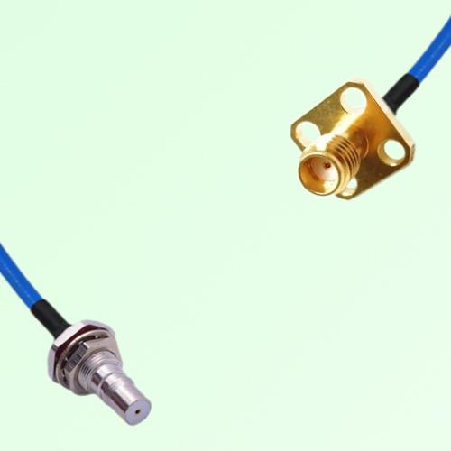 Semi-Flexible SSMA Female 4 Hole 12.7mm to QMA Bulkhead Female with O-Ring