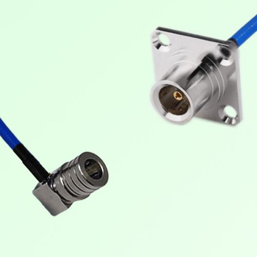 Semi-Flexible Jumper QN Female 4 Hole 25x25mm to QMA Male Right Angle Semi-Flexible Jumper QN Female 4 Hole 25x25mm to QMA Male Right Angle