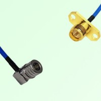 Semi-Flexible Jumper RP SMA Female 2 Hole Flange Mount to QMA Male Right Angle