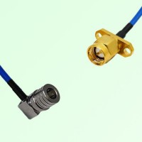 Semi-Flexible Jumper SMA Male 2 Hole Flange Mount to QMA Male Right Angle Semi-Flexible Jumper SMA Male 2 Hole Flange Mount to QMA Male Right Angle