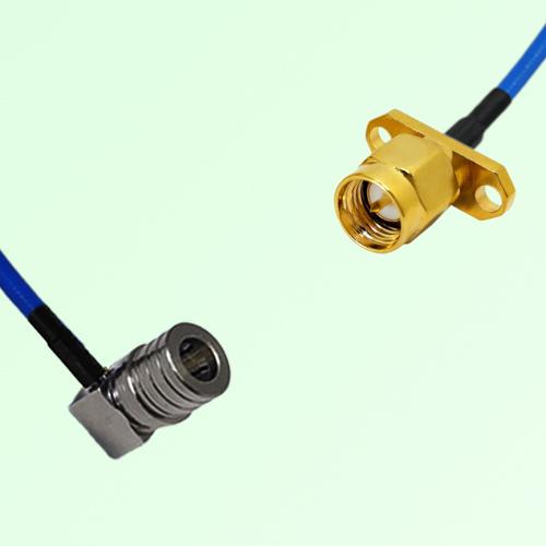 Semi-Flexible Jumper SMA Male 2 Hole Flange Mount to QMA Male Right Angle Semi-Flexible Jumper SMA Male 2 Hole Flange Mount to QMA Male Right Angle