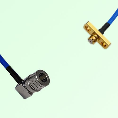 Semi-Flexible Jumper SMP Female 2 Hole Flange Mount to QMA Male Right Angle Semi-Flexible Jumper SMP Female 2 Hole Flange Mount to QMA Male Right Angle