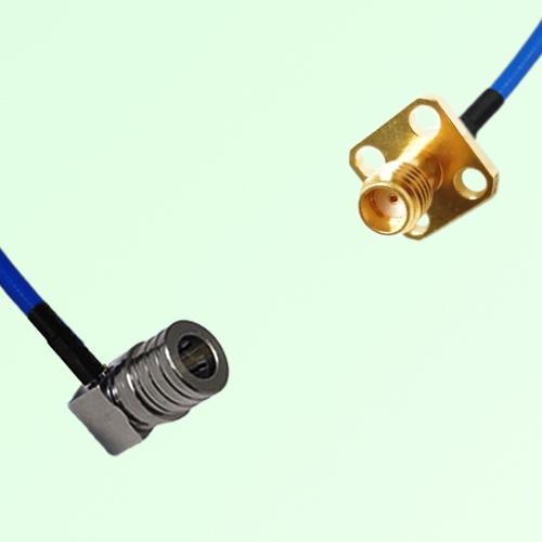 Semi-Flexible Jumper SSMA Female 4 Hole 12.7x12.7mm to QMA Male Right Angle