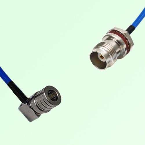 Semi-Flexible TNC Front Mount Bulkhead Female with O-Ring - QMA Male Right Angle Semi-Flexible TNC Front Mount Bulkhead Female with O-Ring - QMA Male Right Angle