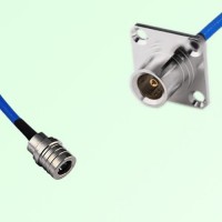 Semi-Flexible Jumper QN Female 4 Hole Flange Mount 25x25mm to QMA Male