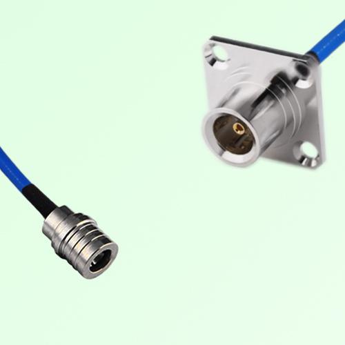 Semi-Flexible Jumper QN Female 4 Hole Flange Mount 25x25mm to QMA Male