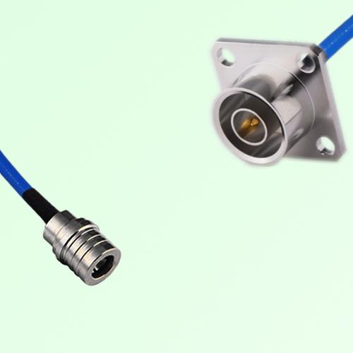 Semi-Flexible Jumper QN Male 4 Hole Flange Mount 25x25mm to QMA Male