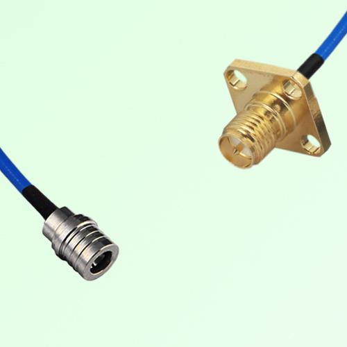 Semi-Flexible Jumper RP SMA Female 4 Hole Flange Mount 12.7x12.7mm to QMA Male
