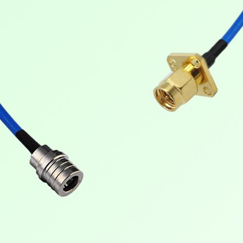 Semi-Flexible Jumper SMA Male 4 Hole Flange Mount 12.7x12.7mm to QMA Male Semi-Flexible Jumper SMA Male 4 Hole Flange Mount 12.7x12.7mm to QMA Male