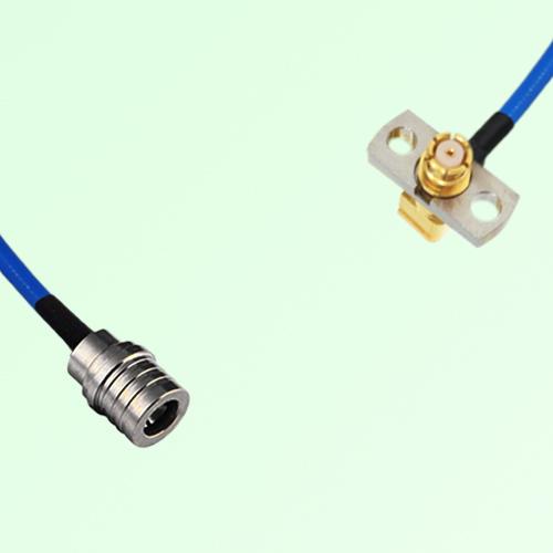 Semi-Flexible Jumper SMP Female Right Angle 2 Hole Flange Mount to QMA Male Semi-Flexible Jumper SMP Female Right Angle 2 Hole Flange Mount to QMA Male